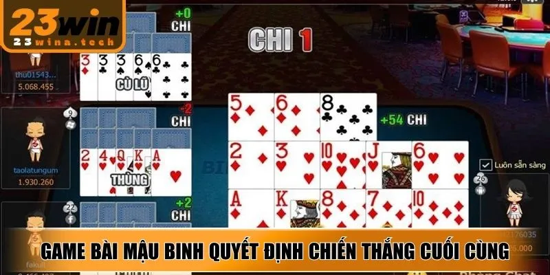 Game bài Mậu Binh quyết định chiến thắng cuối cùng